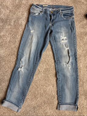 Kut from the Kloth Distressed Light Blue Boyfriend Jeans